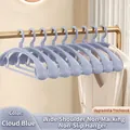 Wide-shoulder non-slip plastic clothes hanger set in cloud blue finish for home use - Heavy Duty Seamless Wide Shoulder Style / 78g / Cloud Blue