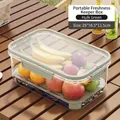 Portable large capacity sealed food storage box in green for outdoor picnic fruit storage - 25x16.5x11.5cm / Hooke Green
