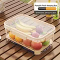 Large capacity portable picnic food storage container in creamy beige for outdoor use - 25x16.5x11.5cm / Cream Rice