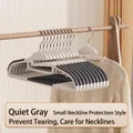 Set of sturdy non-slip clothes hangers in quiet grey finish for closet space saving - Neck Protection Style / Quiet Grey