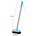 Professional stiff bristle bathroom floor gap cleaning brush with long handle in blue - Blue
