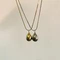 Minimalistische Wassertropfen-Anhänger Halskette aus Titanstahl in Gold und Silber Finish - 60CM / Silberne Wassertropfen