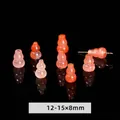 Hand-carved orange agate gourd beads for jewelry making, size 12-15x8mm, sku view. - Gourd / 12-15x8mm