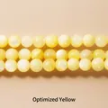 Perline tonde in madreperla naturale lucida in giallo ottimizzato per la creazione di gioielli - Perline di Conchiglia Gialle Migliorate