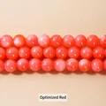 Perline rotonde in conchiglia naturale rosso potenziato per gioielli fai da te - Perline di Conchiglia Rosse Migliorate