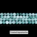 Natürliche blaue Aquamarin Chalcedon Rundperlen für die Schmuckherstellung DIY Kunst - 4mm ca. 90 Stk. / Optimierte Aquamarin-Chalcedon Lose Perlen