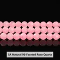 Perles en quartz rose naturel de Madagascar 5A avec 96 facettes pour bijoux DIY - 6mm (env. 60pcs) / Quartz rose de Madagascar naturel 5A à 96 facettes