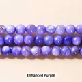 Perle di agata viola a strisce tonde di alta qualità per progetti di gioielleria fai-da-te - Perline di Conchiglia Viola Migliorate