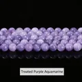 Perles de calcédoine aigue-marine violette naturelle pour bijoux - 6mm (env. 60pcs) / Violet Optimisé