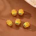 Detaillierter 18 Karat vergoldeter Legierungsanhänger mit 'Erfolg'-Gravur für DIY-Schmuck - Erfolg Perle / 10er Pack