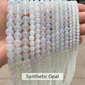 Vue détaillée de perles rondes en opale synthétique de plusieurs tailles pour bijoux - 4mm (Environ 90 Pcs) / Opale Synthétique