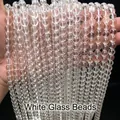 Hochwertige klare transparente runde Glasperlen für DIY-Schmuckherstellungszubehör - 3mm / 108 Stück/Packung / Weiß