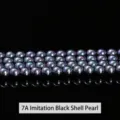 Professional 7A grade black shell pearl round beads with rainbow luster for jewelry DIY - 10mm (Approx 37 Beads) / 7A Black