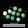 Natuurlijke 8mm groene aardbeienkwarts kubus kralen voor DIY sieraden maken en knutselen - Vierkante Stijl (JDXFK24-75) / 1 Stuk/Verpakking (8mm) / 3A Natuurlijke Groene Aardbeienkwarts