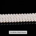 Grade 7A round white shell pearl loose beads for elegant DIY jewelry making projects - 2mm (Approx 160 Pcs) / 7A White