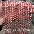 Hochwertige wasserrote runde Glasperlen für DIY handgemachte Schmuckherstellung und Basteln - 4mm / 90 Stück/Packung / Wasserrot