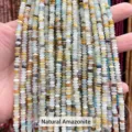 Natural amazonite 2mm abacus beads for DIY jewelry, multi-color stone loose strands - Abacus Beads / Approx 4x2mm 145 Pieces/Pack / Natural Amazonite