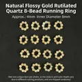 Natuurlijke gouden rutielkwarts kralenlussen met 4mm kralen en 8mm binnendiameter. - 4mm Kraaldiameter - 8mm ID / Natuurlijke Gouden Rutilated Kwarts 8-Kraal Loopring