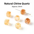 Natürliche gelbe Citrin Würfelperlen 8mm für DIY Schmuckherstellung und Armbänder - 8mm / Natürlicher Gelber Turmquarzwürfel