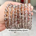 Elegantes Armband aus natürlichen 7A-Rauchquarzperlen mit 6-8 mm braunen Kristallen - Natürliches Rauchquarz Bohnen Armband / 6-8mm