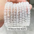 Bracciale in cristallo bianco naturale 7A di alta qualità con perle sfaccettate 5x7 mm - Bracciale con Perline Rondelle Sfaccettate / 5*7mm / Trasparente