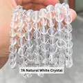 Naturklares Quarzperlenarmband mit 10-11 mm hochwertigen transparenten Perlen - Natürliches Bergkristall Bohnen Armband / 10-11MM
