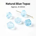 Natural sea blue topaz faceted irregular beads 8-10mm for DIY jewelry - Octagonal Beads / Approximately 8-10mm / Aqua