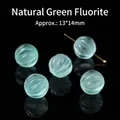 Natural green fluorite pumpkin-shaped beads approx 13x14mm for jewelry making - 13*14mm / Pumpkin Bead / Natural Green Fluorite