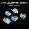 Natural blue topaz freeform faceted beads for DIY jewelry making, size approx 10-12mm - Irregular Baroque Shape / Approx 10-12mm / Aqua