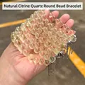 Armband aus natürlichem zitronengelbem Citrin mit silbernen Quastenanhängern - Citrin-Blasenperle (8mm) / Einzelstück / Zitronengelb
