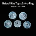 Translucent natural blue topaz donut-shaped safety buckle beads for jewelry crafting - Safety Buckle / Approx 10-12mm / Aqua