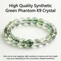 Braccialetto di perle di cristallo K9 fantasma verde sintetico con inclusioni - 6mm (Grado K9) / Verde