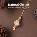 Ciondolo per cellulare in citrina naturale con gatto della fortuna e tag ricchezza - Ciondolo Cellulare Fortuna di Ricchezza Citrino Naturale
