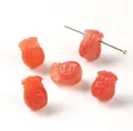 Natural South Red Agate carved pumpkin bag beads for handmade DIY jewelry bracelets - Coin Lucky Bag / 9-11*11-14mm / Natural Southern Red Agate Coin Lucky Bag