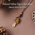 Ciondolo per telefono in occhio di tigre naturale con pendente benedizione dorato stile cinese - Ciondolo Cellulare Cavallo Occhio di Tigre Giallo Naturale