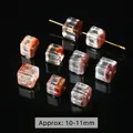 Natuurlijke gouden rutielkwarts kubuskralen van 10-11 mm voor DIY sieraden maken - Vierkante Stijl (JDXFK24-75) / 1 Stuk (Ca. 10-11mm) / Natural Red Phantom Quartz (Large)