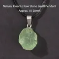 Natuurlijke groene fluoriet ruwe steen hanger kristallen halsketting 10-20mm - Alleen hanger (geen ketting) / 10-20 mm / Natuurlijke Groene Fluoriet