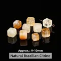 Natuurlijke Braziliaanse Citrien 9-10mm kubus losse kralen voor handgemaakte DIY sieraden - Vierkante Stijl (JDXFK24-75) / 1 Stuk (Ca. 9-10mm) / Natuurlijke Citrien