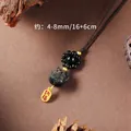 Handgefertigter Glückskatzen-Anhänger aus natürlichem Silberobsidian für Taschen - Natürlicher Silberner Obsidian Glückskatze Handy-Anhänger