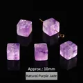 Natuurlijke paarse jade kubus kralen 10 mm vierkante kristallen voor DIY sieraden maken - Vierkante Stijl (JDXFK24-75) / 1 Stuk (Ca. 10mm) / Natuurlijke Paarse Jade