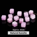 Natuurlijke paarse kunziet kubuskralen 8 mm voor het maken van handgemaakte sieraden - Vierkante Stijl (JDXFK24-75) / 1 Stuk (Ca. 8mm) / Natuurlijke Kunziet