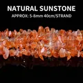 Natural golden sunstone irregular crushed beads for DIY jewelry making 40cm strand - 5-8mm Irregular Chips (40cm) / Approx. 29g/Strand / Natural Sunstone Chips