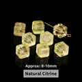 Natuurlijke citroencitrien suikerklontje kralen voor DIY sieraden, maat 8-10mm variant - Vierkante Stijl (JDXFK24-75) / 1 Stuk (ca. 8-10mm) / Natuurlijke Citroencitrien