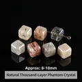 Natuurlijke fantoomkwarts vierkante kralen voor DIY sieraden 8-10mm - Vierkante Stijl (JDXFK24-75) / 1 Stuk (ca. 8-10mm) / Natuurlijke Fantoomkwarts