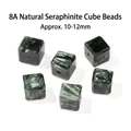 Natuurlijke donkergroene seraphinite draak kristallen kubus suiker kralen voor DIY 10-12mm - Vierkante Stijl (JDXFK24-75) / 1 stuk (ong. 10-12 mm) / Natuurlijk Serafiniet