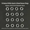 Natuurlijke witte kristallen kralenring met 8 kralen van 4mm, 8mm binnendiameter - 7A 8-Kraal Stijl / 4mm (8mm Binnendiameter) / Transparant