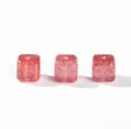 Roze natuursteen vierkante suikerklontje kralen voor DIY armband sieraden maken - Vierkante Stijl (JDXFK24-75) / 1 Stuk/Verpakking (8mm) / Aardbeienkwarts