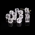 Premium natuurlijke witte kristallen kubus kralen voor DIY sieraden maken 8-11mm - Vierkante Stijl - Klein (JDXFK24-75) / 1 Stuk (8-11mm) / Natuurlijk wit kristal