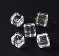 Hoogwaardige gouden rutielkwarts kubuskraaltjes voor het zelf maken van sieraden - Suikerklontje vorm / 10-12mm (1 Stuk) / Helder Wit