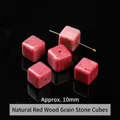 Natuurlijke houtnerf steen kubus kralen roze 10mm vierkante losse kralen voor DIY - Vierkante Stijl (JDXFK24-75) / 1 Stuk/Verpakking (10mm) / Natuurlijke Rode Houtnerfsteen
